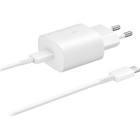 Chargeur mural Samsung USB-C PD 3A, 25 W ultra-rapide - Blanc Vit