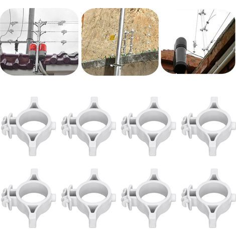 50 pièces d'isolants pour clôture électrique, supports de borne pour clôture à impulsion avec trou de 3,2 cm, couleur grise pour ferme (1/5)