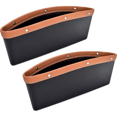 (2 pièces orange) Organisateur d'espace pour siège auto, rangement pour console centrale, poche de rangement, accessoire universel pour l'intérieur de voiture (femme) (1/5)
