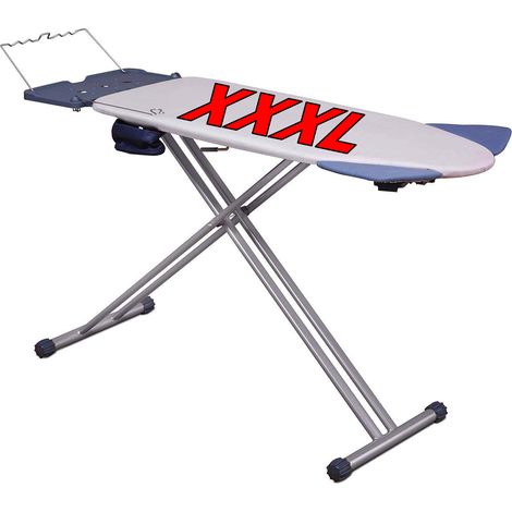 Asse da Stiro XXXL Extra-Large Professionale, 8 Funzioni, Alette Retrattili Brevettate, Altezza Regolabile 6 Livelli, Porta Ferro e Rivestimento 100% Cotone