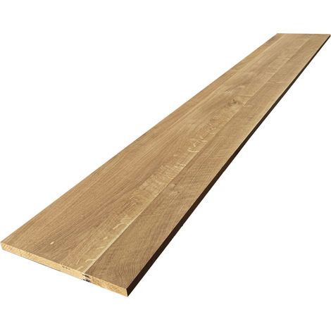 Tablette Chêne Rustique bois massif pleines lames, L.200 x l.40 cm, Ep.18 mm (1/5)