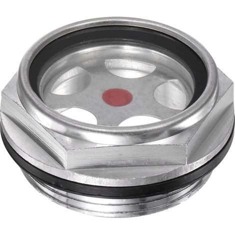 Indicatore di livello dell'olio del compressore d'aria con vetro di visione, filettatura maschio G1-1/2, indicatore di liquido in alluminio con finestra di visione
