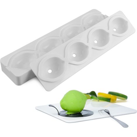 Zitronenförmige Silikon-Kuchenformen, 4 Mulden für Mousse und Muffins (1/5)