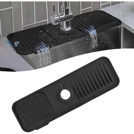 Tapis d'égouttage Morandi en silicone, style bouton, pour robinet, salle de bain, cuisine, anti-éclaboussures, tapis de rangement pour comptoir (1/4)