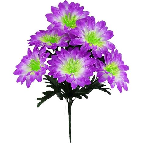 Bouquet de chrysanthèmes en soie - 34 cm - Pétales réalistes - Centre de (1/5)
