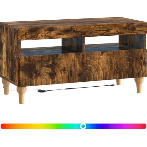 Maison Exclusive - LED-TV-Schrank Raucheiche Holzwerkstoff (1/5)