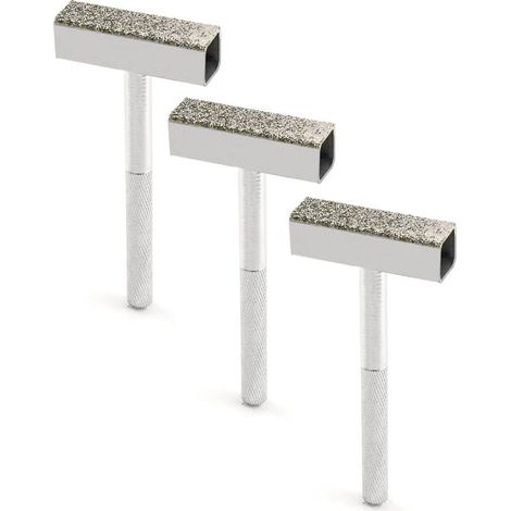 3 Pcs Dresseur de Meule Diamant avec Manche Antidérapant pour Meuler les Meules d'Ébavurage, Tête 45 x 14 mm (1/5)