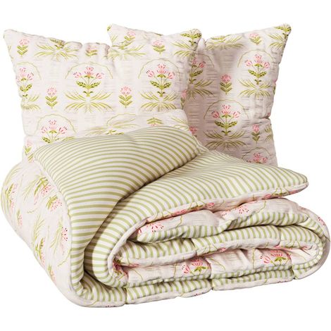 Bedruckte Bettwäsche Fleur de rose 240x220cm aus Baumwolle - Atmosphera créateur d'intérieur