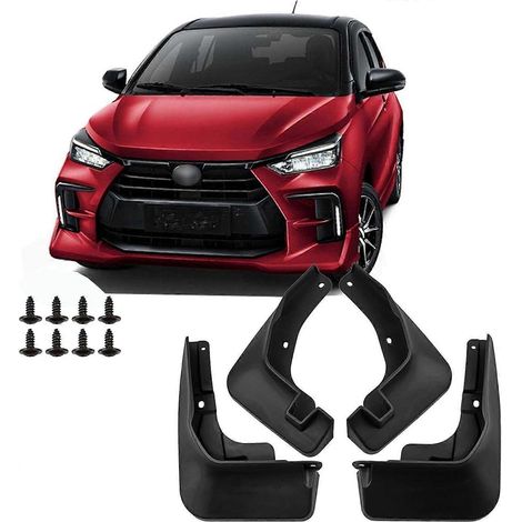 Bavettes de protection anti-éclaboussures compatibles avec Toyota Wigo Agya 2023, 2024 et 2025 - Accessoires de protection avant et arrière - Kit de 4 pièces (1/5)