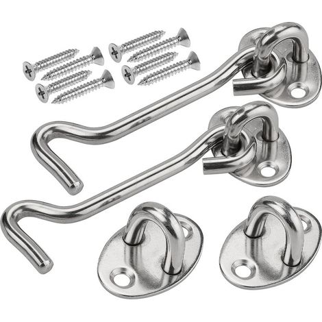 Lot de 2 Serrures de Porte en Acier Inoxydable 100mm - Mécanisme Robuste et Durable pour Sécurité Intérieure