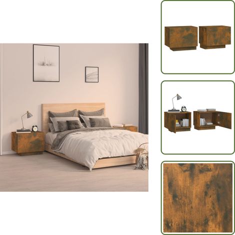 Comodino con piano espositivo - vidaXL Comodino Rovere Fumo 100x35x40 cm Legno Multistrato - Comodino con ripiani