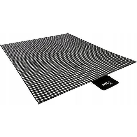 NC2311 PICKNICKDECKE WEISS UND SCHWARZ 200x200 CM PE + ALU NILS CAMP