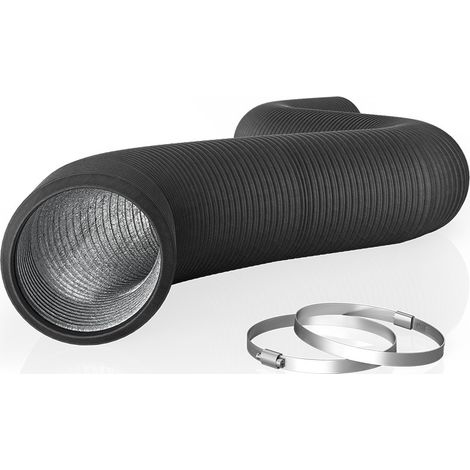 Gaine de ventilation flexible en aluminium 100 mm — Protection robuste à 4 couches — Longueur 3 m — Adaptée aux systèmes de chauffage, de climatisation, de ventilation et d'évacuation — 4 pouces