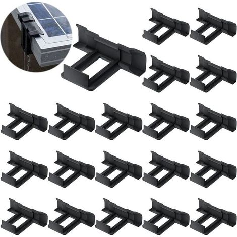 20 pièces de pinces de drainage pour panneaux solaires 40 mm – Pinces anti-salissures et d’évacuation d’eau pour modules photovoltaïques, nettoyage automatique des panneaux PV