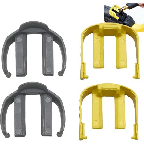 Connecteurs Rapides de Clip C,Lot de 4 Clips C de Nettoyage Haute Pression,Clip Connecteur Rapide pour Tuyau et Pistolet,Pièces de Rechange Lavage de Voiture Accessoire (2 Gris, 2 Jaunes) (1/5)