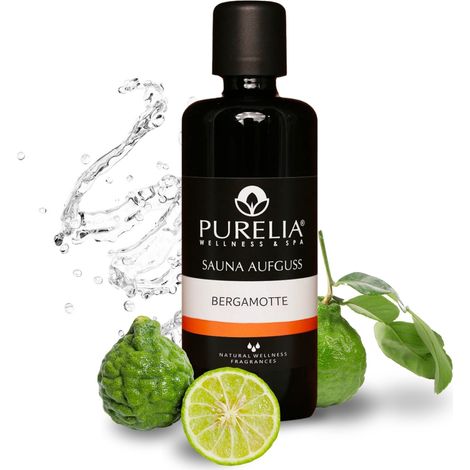 PURELIA Saunaaufguss Konzentrat Bergamotte 100 ml natürlicher Sauna-aufguss - reine ätherische Öle