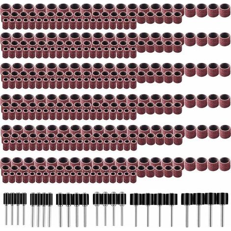 Set di anelli abrasivi per smerigliatrice elettrica da 384 pezzi, accessori per smerigliatrice sospesa, borsa per set di anelli abrasivi