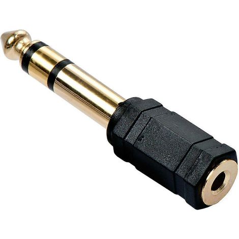 Adaptateur Lindy 3,5 mm stéréo femelle vers 6,3 mm stéréo mâle