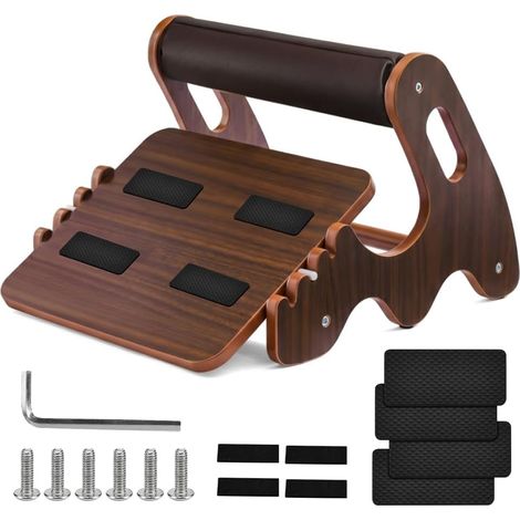 Repose-Pieds Ergonomique en Bois Réglable, Marron (1/5)