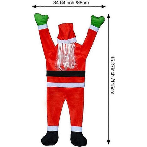Décoration de Noël suspendue : Père Noël à accrocher dans le jardin, idéal pour une fête de Noël intérieure ou extérieure. (1/5)