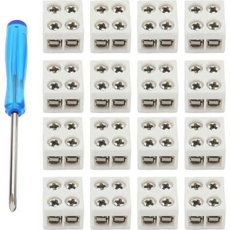 30 conectores de 2 pines y 8 mm (11,6 x 10 x 8 mm) para tiras LED monocromáticas de 5–24 V. Destornillador incluido. Conectores de 2 pines sin soldadura.