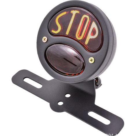 Luz trasera de freno vintage de 12 V CC con soporte para matrícula universal para motocicleta Yamaha de DEBUNS