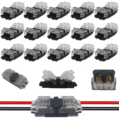 Borne du connecteur en H, 15pièces Compact Connecteurs H Tap basse tension, Connecteurs de fils Pas besoin de dénuder les fils, Convient aux connexions de fils 18-22 AWG (1/5)