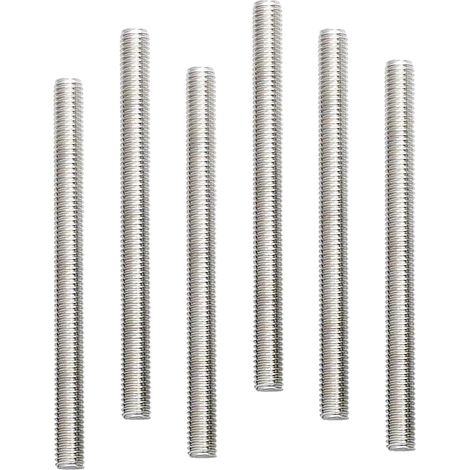 6 Pièces Tige Filetée M10 x 200 mm Tiges Filetées en Acier Inoxydable Entièrement Filetées Goujons Classe de Résistance A2-70,DIN 975 pour Fabrication Industries Construction (Argent) (1/5)
