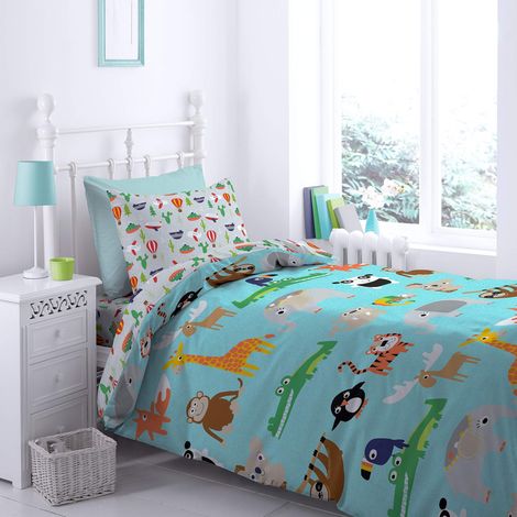 Animal Adventures Housse de Couette + taie d'oreiller pour lit de 90 cm - 160 x 220 + 50 x 110 cm (1/5)