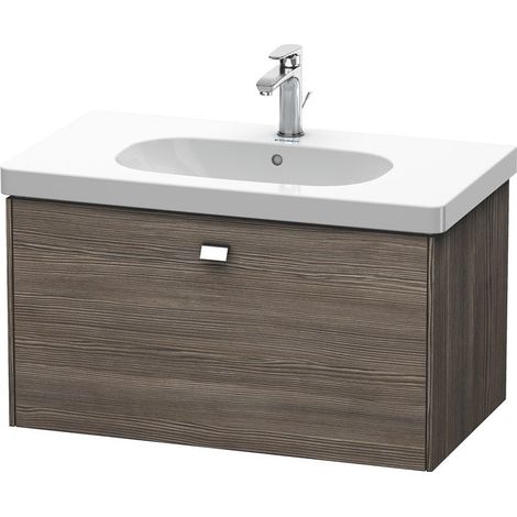 Duravit Brioso Vanity pensile a parete 82,0 x 46,9 cm, 1 cassetto, per lavabo D-Codice 034285, Colore (anteriore/corpo): Pine Terra decor, maniglia cromata - BR404601051