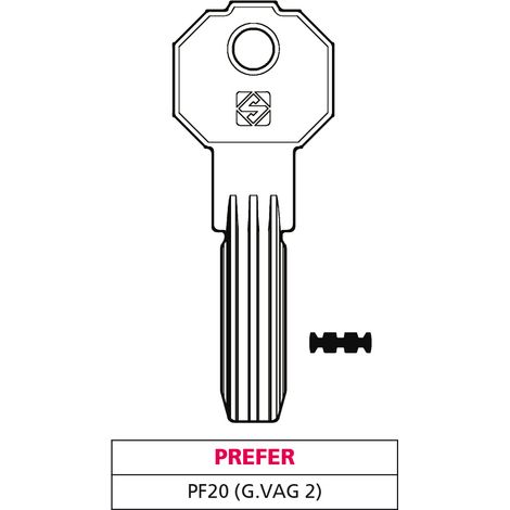 Silca CHIAVE PUNZONATA OTTONE PF20 (G. VAG 2) PREFER 5.00 pz