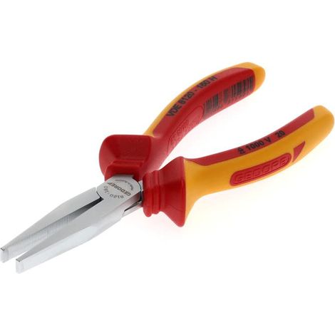 Pince à becs plats VDE pour couper/dénuder/sertir, Mécanique/électronique, striée, droite, trempée, VDE 8120-160 H (1/5)