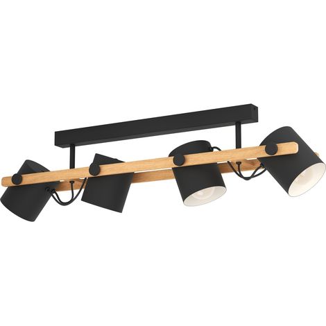 Luminaire plafonnier avec 4 spots noirs orientables, lampe de (1/5)