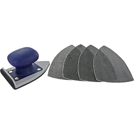 Tivoly • Set Blocco Abrasivo Angolare 93x135mm Autobloccante, ergonomico + 4 Fogli Abrasivi Rete al Carburo di Silicio Grane Assortite (1/2)