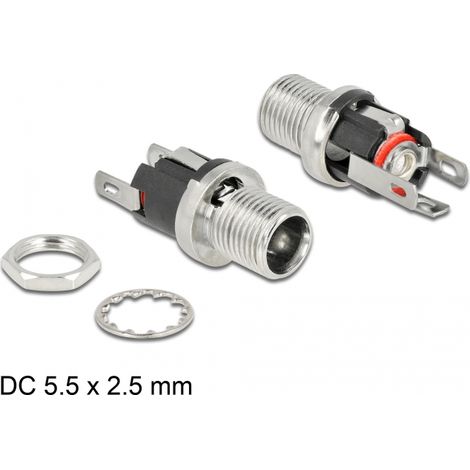 Delock Conector DC 5,5 x 2,5 x 12,0 mm hembra para soldar