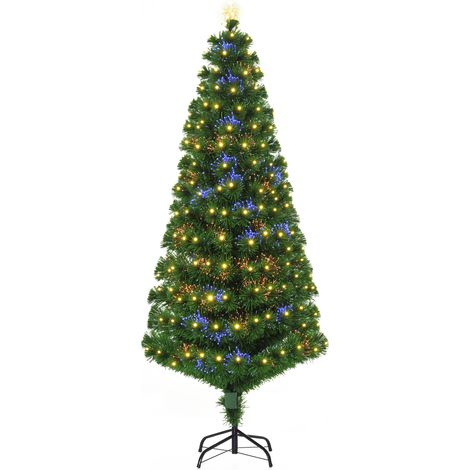 Árbol de Navidad 180cm Artificial Árbol con Soporte Luces LED 8 Modos Verde (1/5)