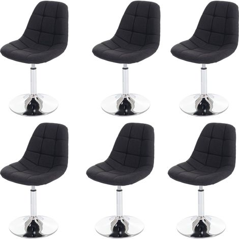 [NUNCA USADO] Juego de 6 sillas de comedor HHG-452, silla giratoria, cromo, textil gris oscuro (1/5)