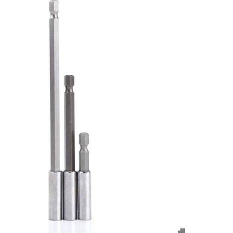 3pcs rallonges porte-embouts – 1/4" magnétique – pour visserie automobile et bricolage – 6cm, 10cm, 15cm (1/4)