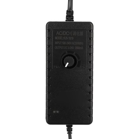 Adaptateur secteur à tension réglable et vitesse de charge rapide 48 W 2 A pour ordinateur, prise 100-240 V.