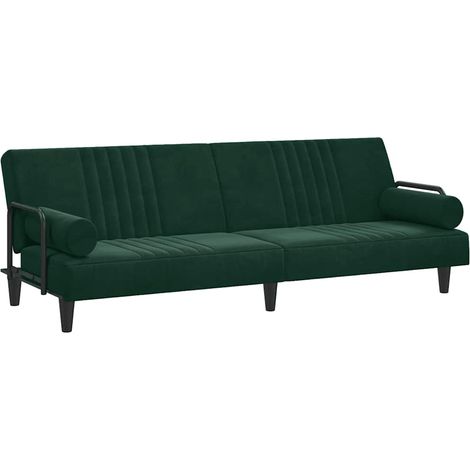 Maison Exclusive - Schlafsofa mit Armlehnen Dunkelgrün Samt (1/5)