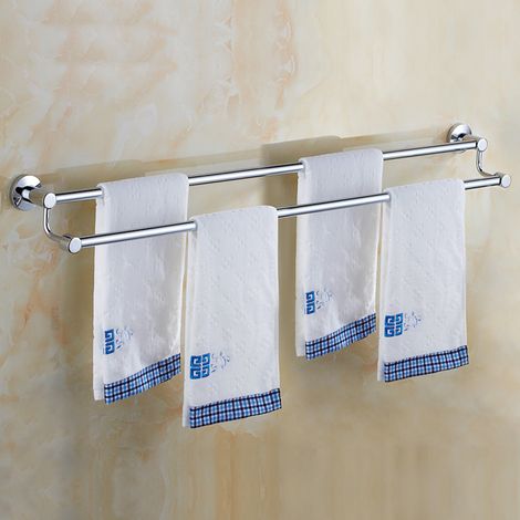 Porte-serviettes double barre en acier inoxydable 304 (60 cm)-AquaForge (1/2)