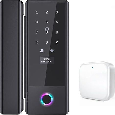 Serrure de porte intelligente Serrure Intellinte For Porte En Verre, Serrure Biométrique À Empreintes Digitales, TTlock Tuya Wifi, Serrure Électronique Numérique Sans Clé For Porte Coulissante ( Color (1/4)