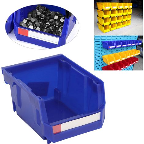 V1 Modulare, schräge Aufbewahrungsbox (135 x 105 x 76 mm), 2-in-1-Ablagebox für Tisch- oder Hängeaufstellung, Kunststoff-Aufbewahrungsregal, Blau (1/5)