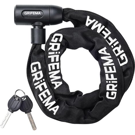 Chaine De Velo - 120 Cm - Acier 6 1 Mm - Protection Nylon - Serrure A Clef - Pour Velos Scooters Electriques Portes Extérieures - 1 Unite (1/5)