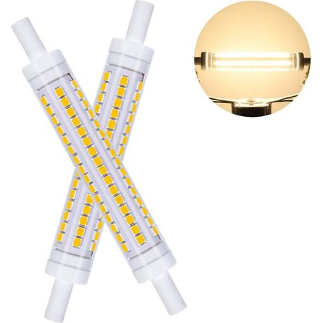 Ampoules LED R7S 118mm, Ampoule LED 10W Remplace Lampe Halogène 100W,AC230V Blanc Naturel 4000K,1000LM,Angle de Faisceau 360°,pour Couloir/Plafonnier/Lampe de Sol, pack de 2 [Classe énergétique C] (1/4)