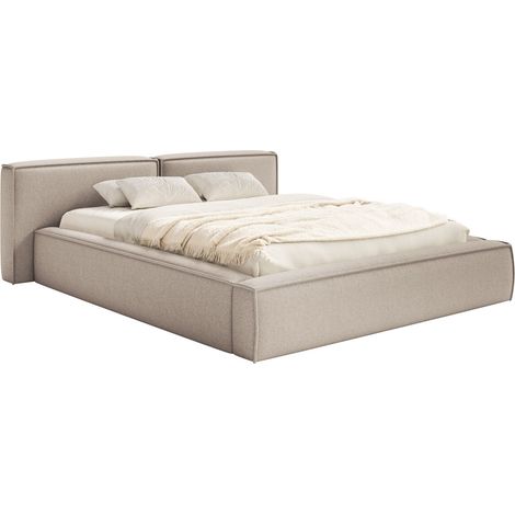 Selsey Tilves Low – Polsterbett 180x200 mit Bettkasten und Lattenrost, Chenille, beige