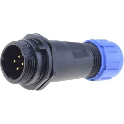 Connecteur mâle 4 broches Ip68 rond avec filetage externe Aerial Sp1311/p4