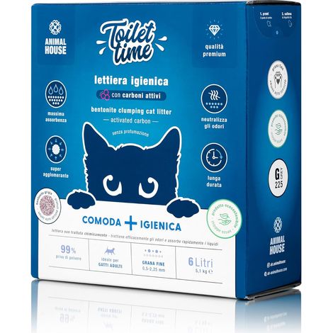 6L Litière de Bentonite au Charbon Actif pour Chats, Antistatique et sûre, Ultra Absorbante, Aggglomérante, Retient Les odeurs 5,1 kg (Charbon Actif, 6L) (1/5)