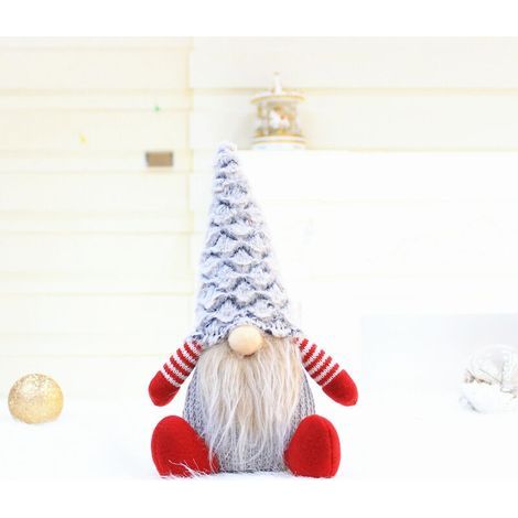 Christmas Gnome, Plush Gnome for Christmas, Swedish Ornaments, Plush Christmas Dolls, Scandinavian Santa Claus Decorations, Elf Figurine Christmas Doll Ornament Decor (201925 grey) (1/3)