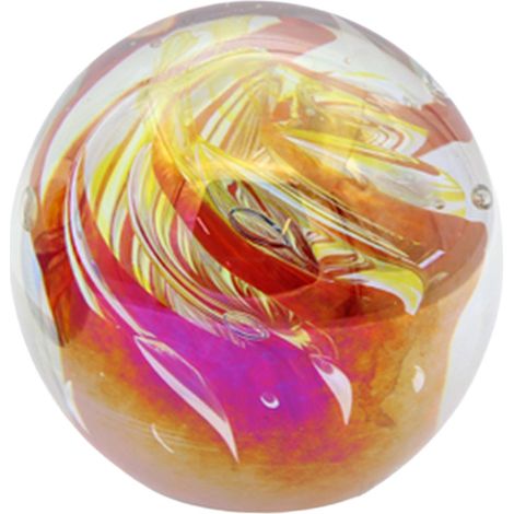 Bunter Glasbriefbeschwerer in Kugelform – NEU